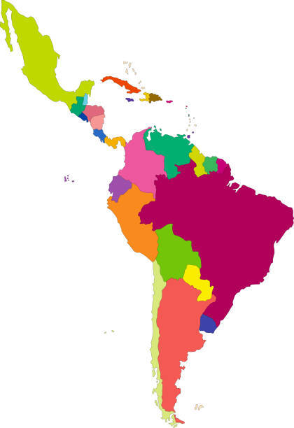 Colorful map of Latin America